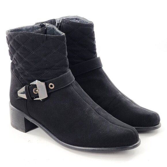 STUART WEITZMAN Gorby Waterproof Gore-Tex Quilted Bootie Black Zip - Picture 3 of 11